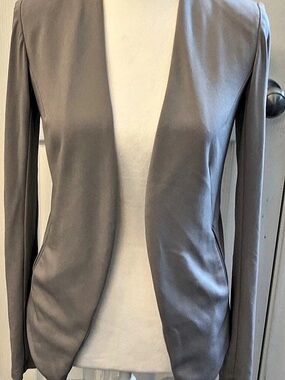 BCBG Gray Open Front Blazer